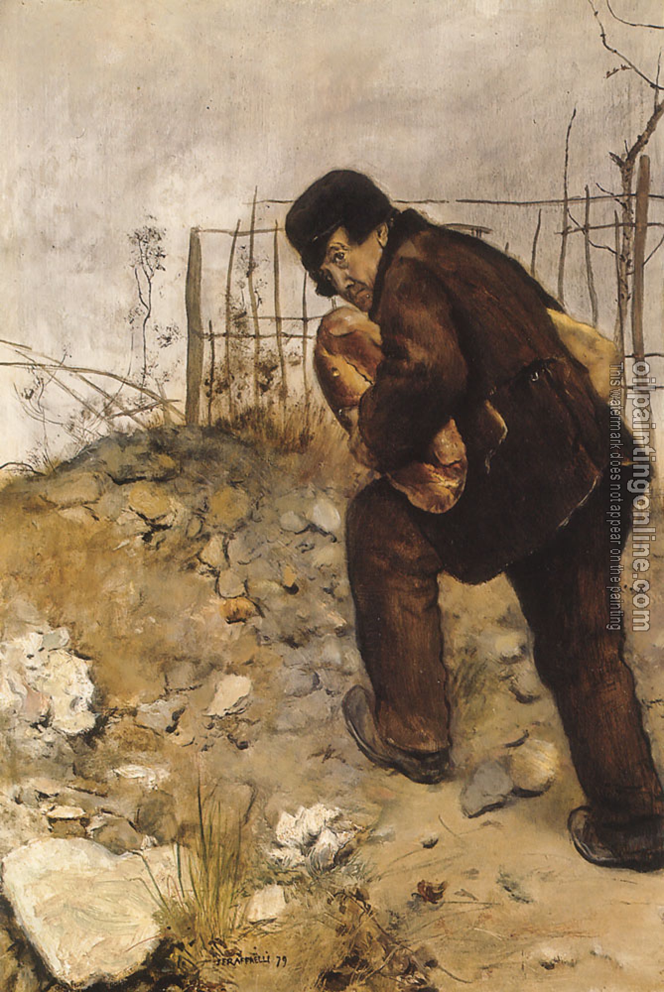 Jean Francois Raffaelli - Man with two loaves of bread